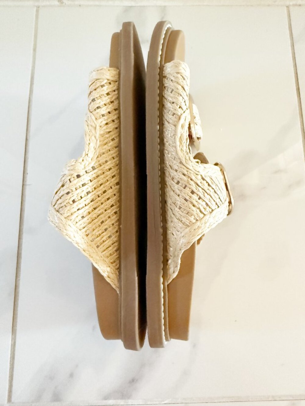 Universal Thread Natural SIZE 7 Collin Sandals Memory Foam Insole Raffia Straw - Picture 8 of 11